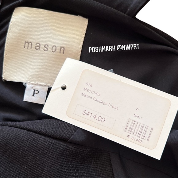 NEW 💯 MICHELLE MASON Black Bandage Cut Out Cocktail Mini Party Dress P XS 0 - Picture 5 of 12